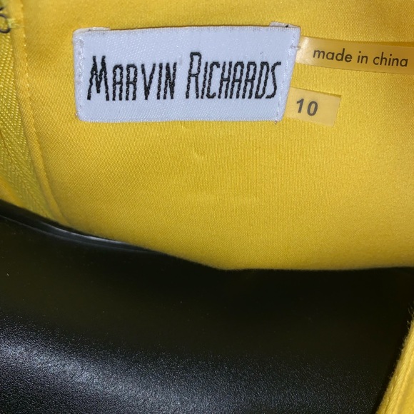 YELLOW SHIFT DRESS SIZE 10 by MARVIN RICHARDS - Picture 2 of 2
